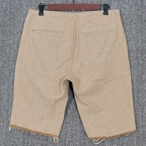 Gap Shorts Mens Small Khaki Linen Blend Flat Front Drawstring Bermuda Jogger - Picture 7 of 11